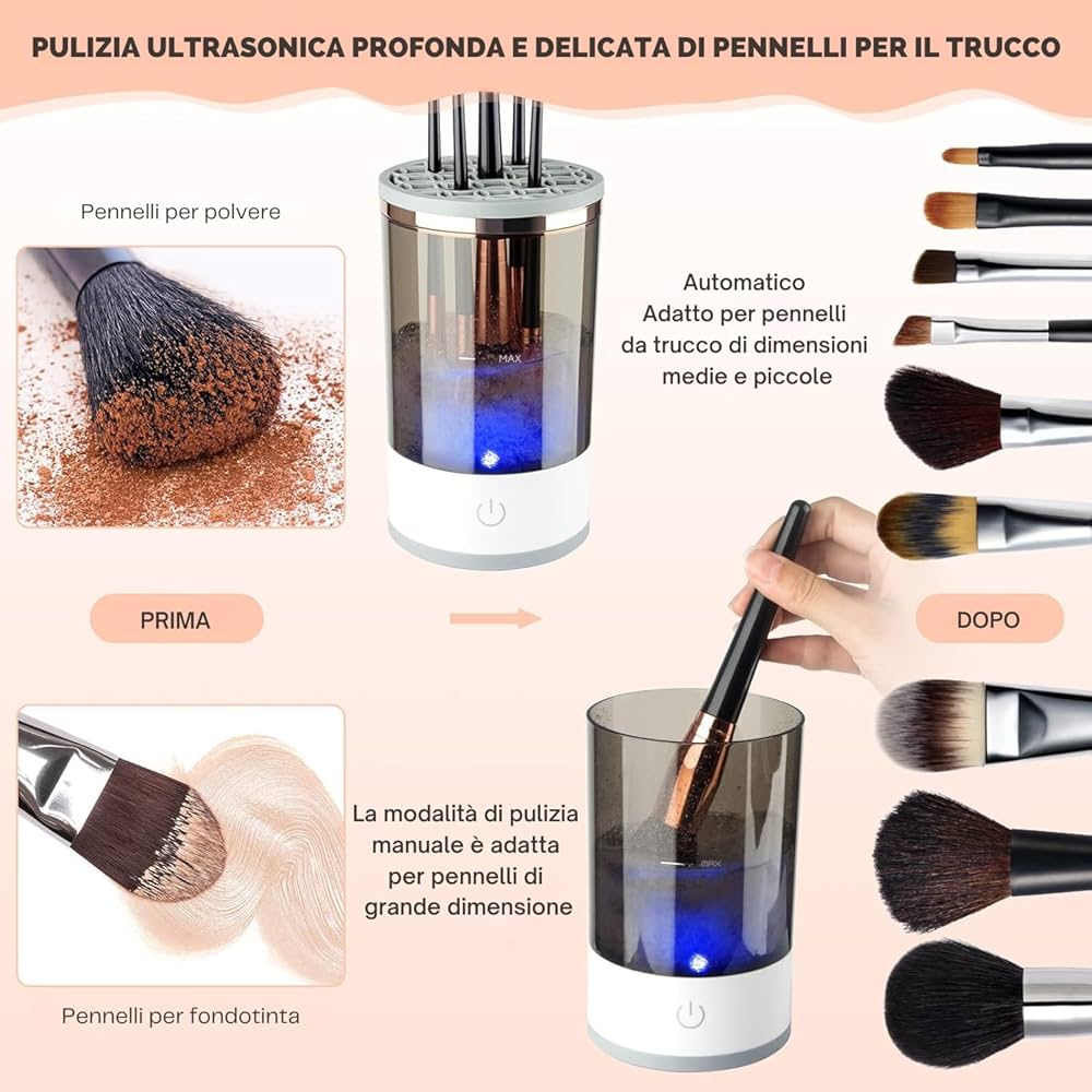 Derrit-PULITORE PENNELLI DA TRUCCO ELETTRICO