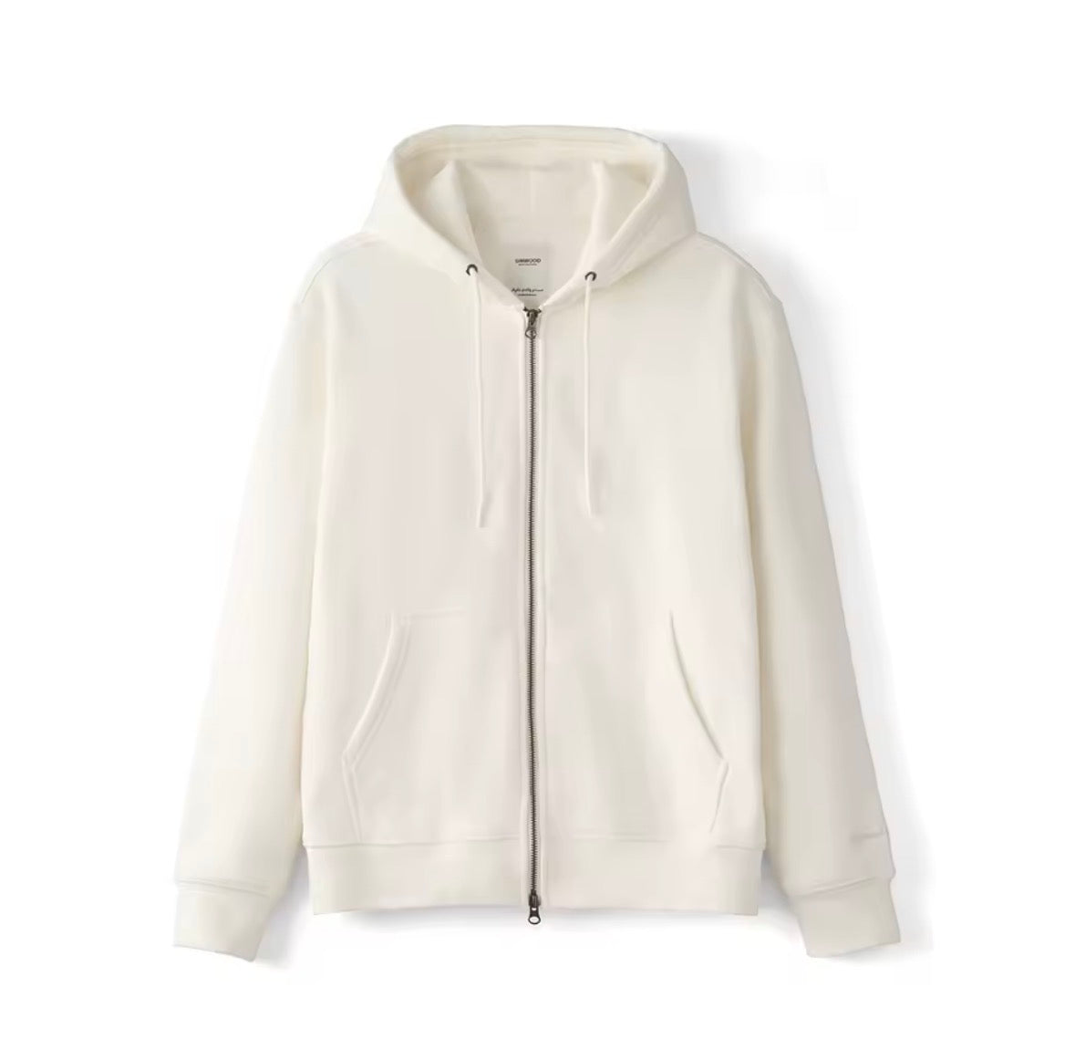 "Maglia Oversize Full Zip Piqué con Cappuccio e Fodera in Pile"