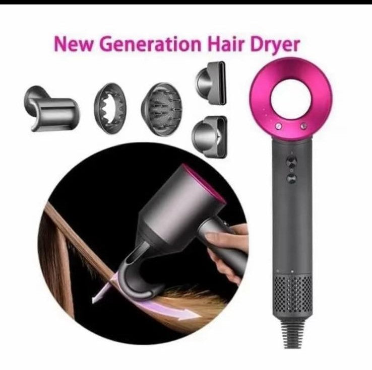 Derrit-Asciugacapelli professionale Spazzola ad aria calda e fredda Asciugacapelli ioni negativo Asciugacapelli super hair Dryer Strumento da salone 1500 W 3a marcia