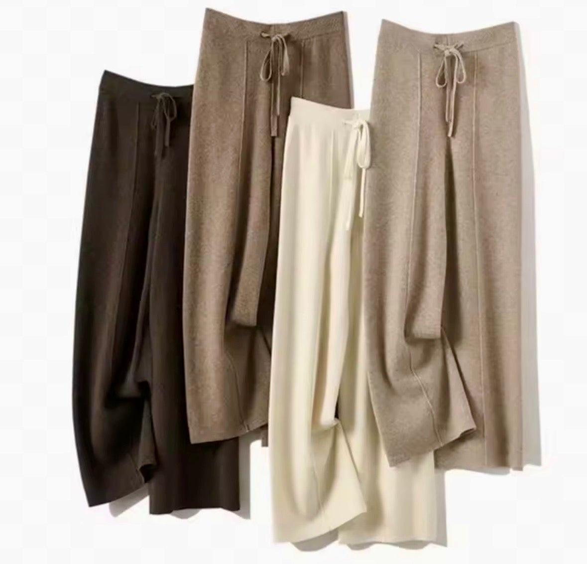 "Pantaloni Larghi in Cashmere e Lana Merino 100% Donna"